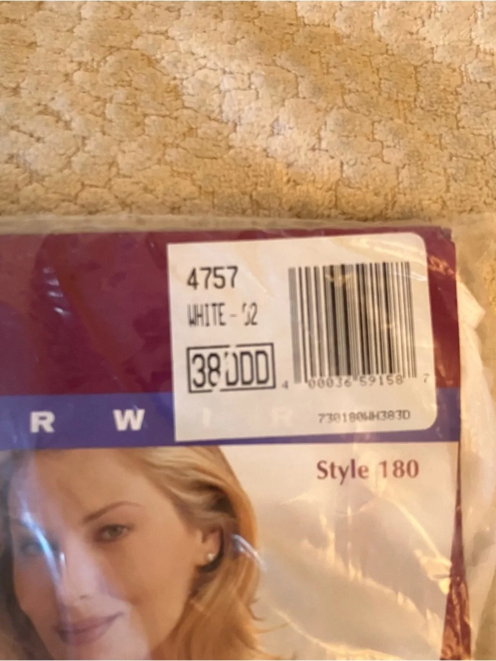 NWT Bali 0180 Flower Bali White Classic Support Unlined Underwire Bra Sz 38DDD